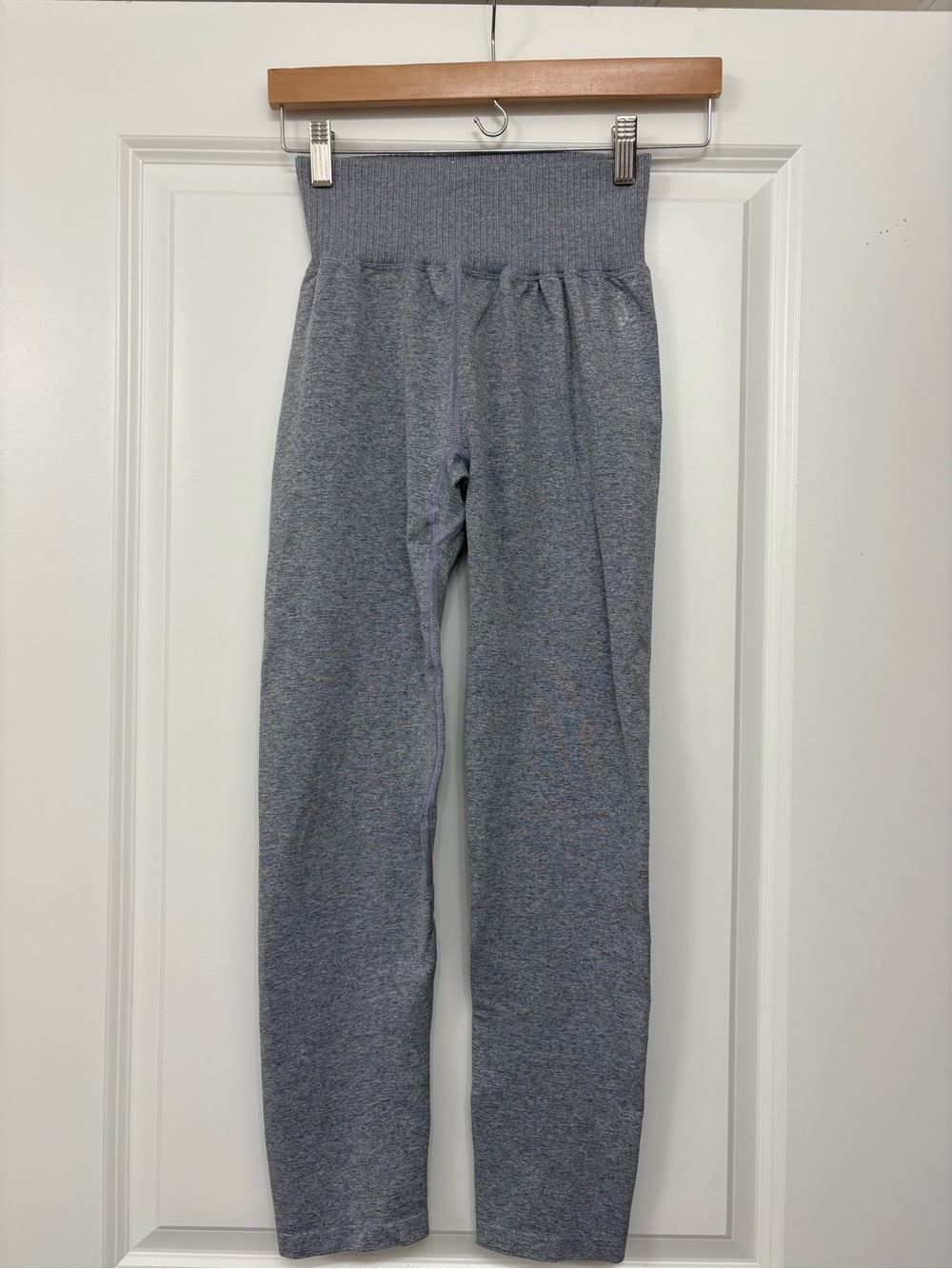 Free People Gray High-Rise Ribbed Waist Leggings